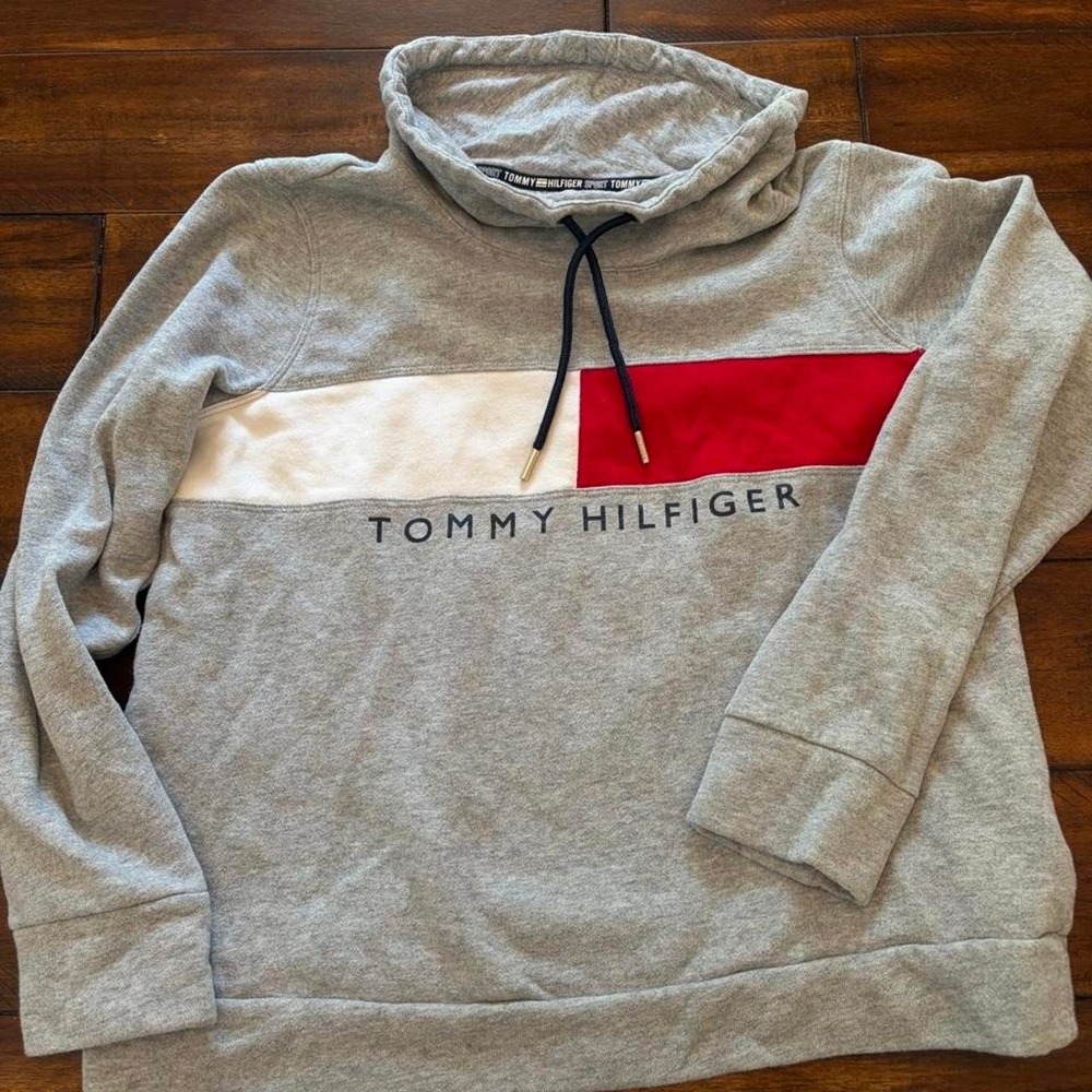 Tommy Hilfiger sport gray pullover hoodie size S